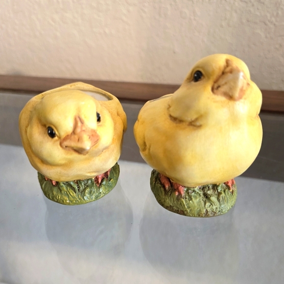 Vintage hand painted Easter Chick tea light. Set of 2. - Picture 1 of 13